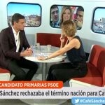 Susanna Griso y Pedro Sánchez, en un momento de la entrevista