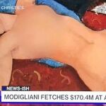 Bloomberg TV optó por pixelar los atributos femeninos del cuadro de Modigliani
