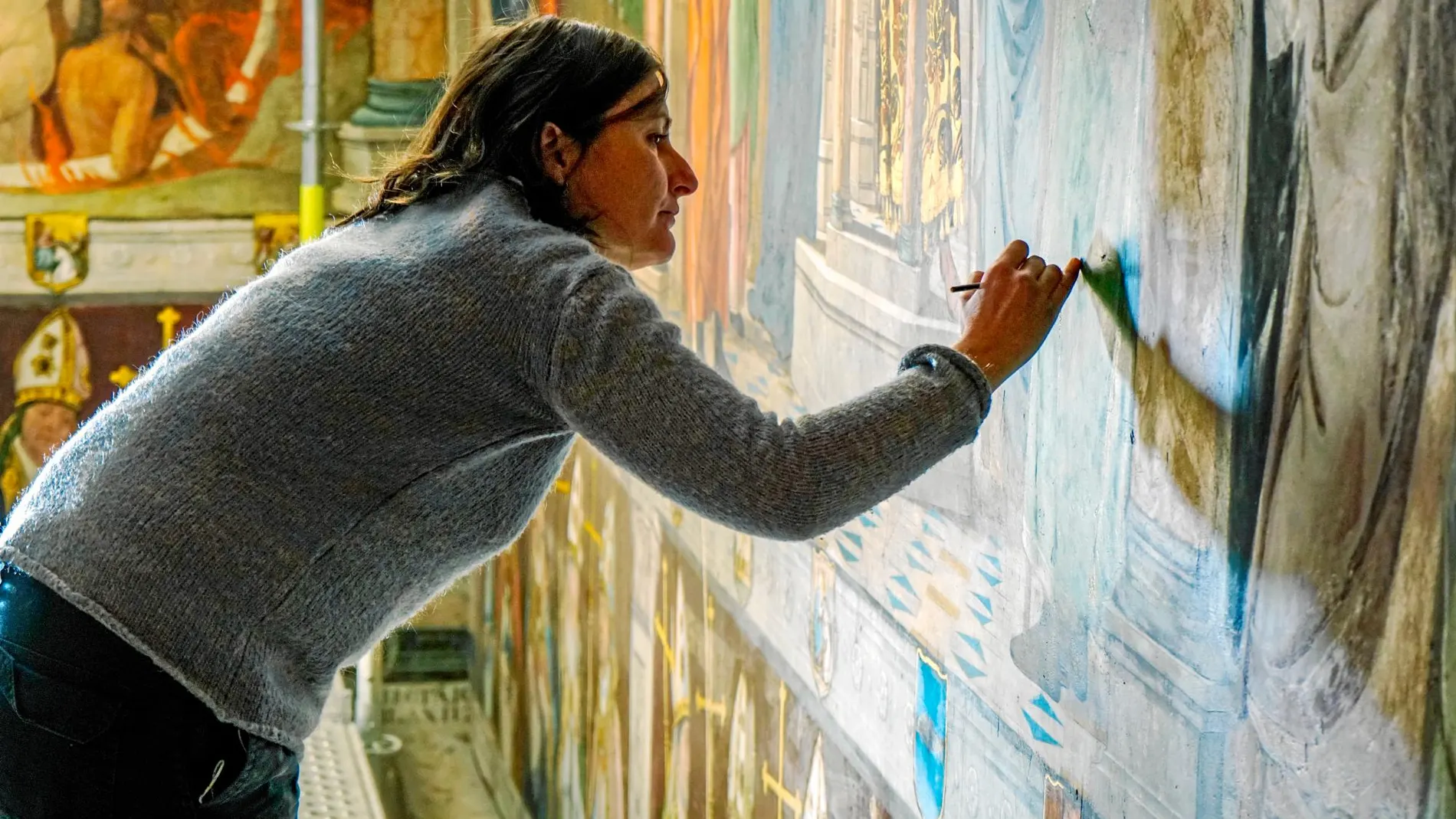 La restauración de las pinturas murales de Juan Borgoña complementa la inauguración de la nueva iluminación de la Sala Capitular de la Catedral