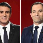 Manuel Valls y Benoit Hamon, los dos candidatos socialistas que han pasado a la segunda vuelta de las primarias.
