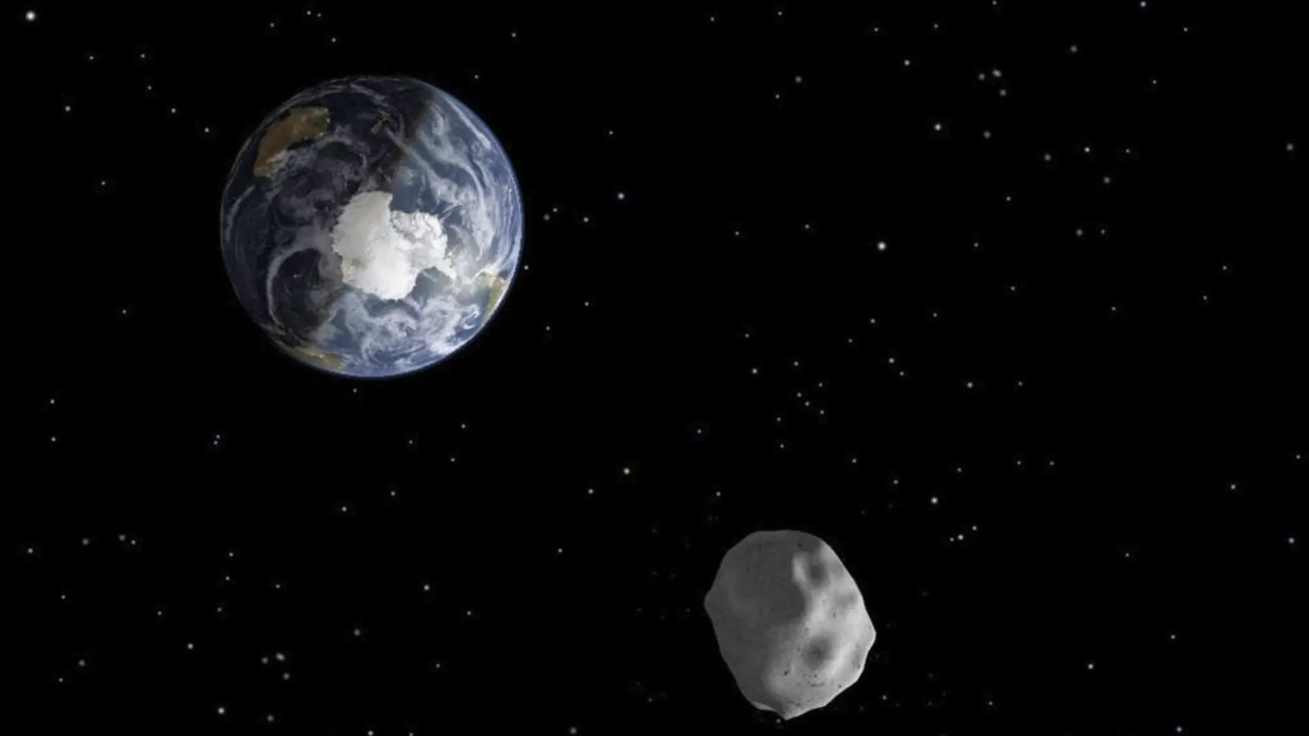 Recreación de la Nasa de un asteroide acercándose a la Tierra/Efe