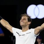 Rafael Nadal, feliz tras el triunfo