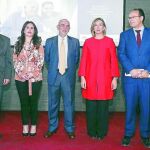 La consejera Alicia García junto a Álvaro de Miguel Bernáldez, Imelda Rodríguez, Miguel Ángel Valero y Carlos Raúl de Pablos, antes de la jornada