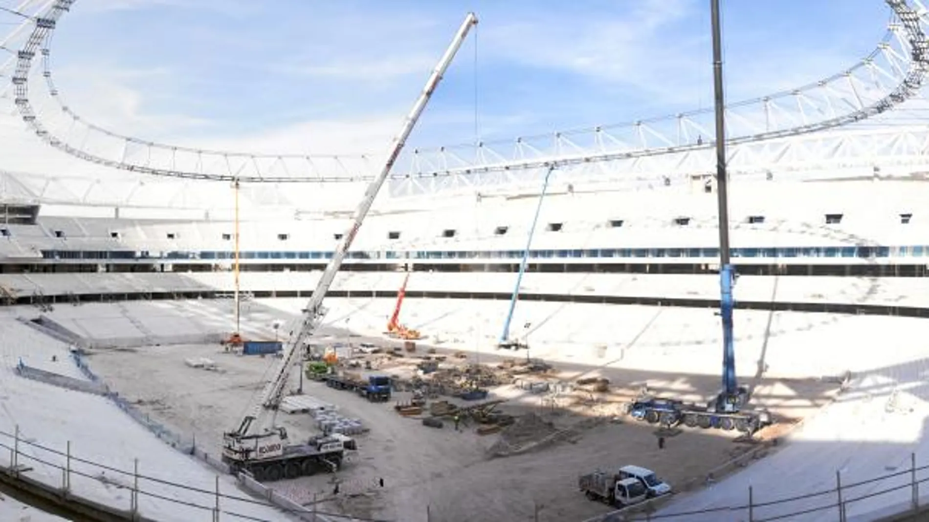Las obras continúan en el Wanda Metropolitano para poder inaugurar el estadio en septiembre