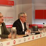 Los secretarios generales de CCOO, Ignacio Fernández Toxo, y de UGT, Pepe Álvarez