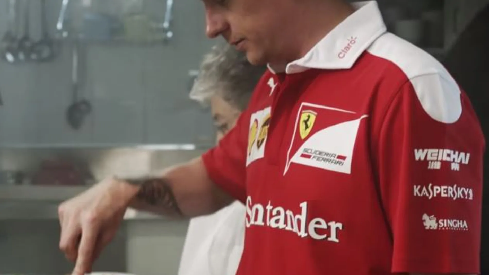 Kimi Räikkönen, entre fogones