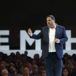 Oriol Junqueras, en su intervención, durante el acto de gran formato celebrado esta tarde por ERC en Barcelona bajo el título "Ganemos la República.Hagamoslo".