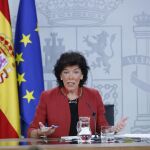 Isabel Celaá durante la rueda de prensa del Consejo de Ministros/Foto: J. Fdez.-Largo