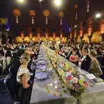 Vista general de la cena de gala tras la entrega de los Nobel