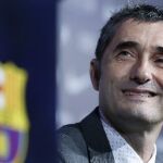 El nuevo entrenador del FC Barcelona, Ernesto Valverde, atiende a los medios en su primera rueda de prensa