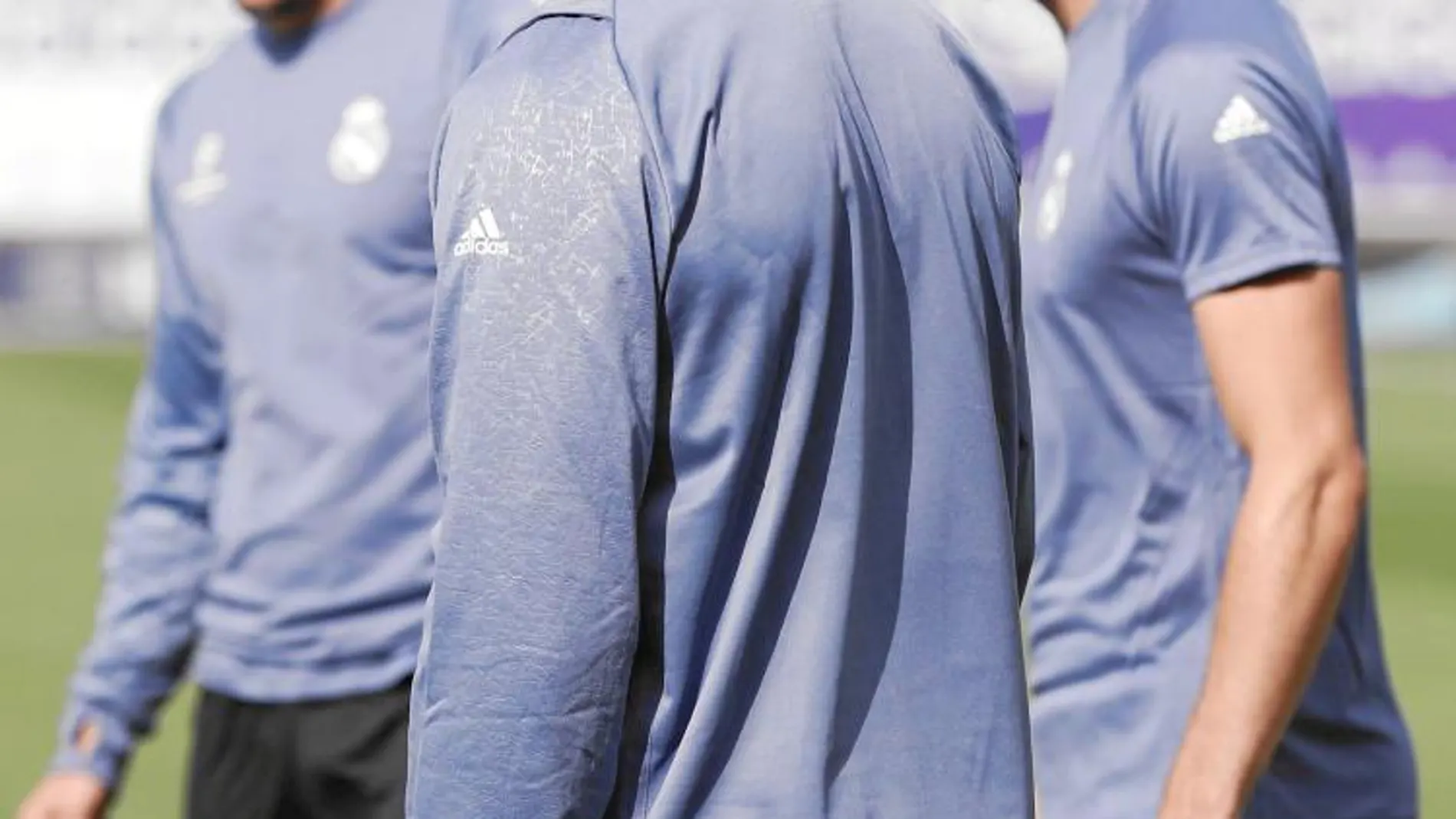 Benzema, Ronaldo y Bale en un entrenamiento del Madrid esta temporada