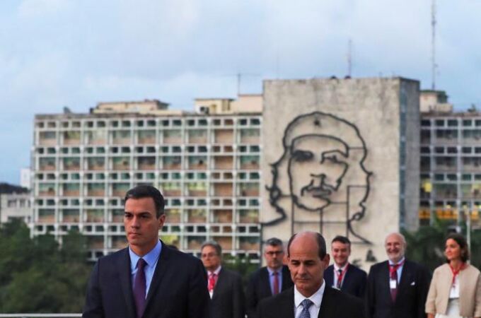El presidente del Gobierno, Pedro Sánchez, y su homólogo cubano, Miguel Díaz-Canel