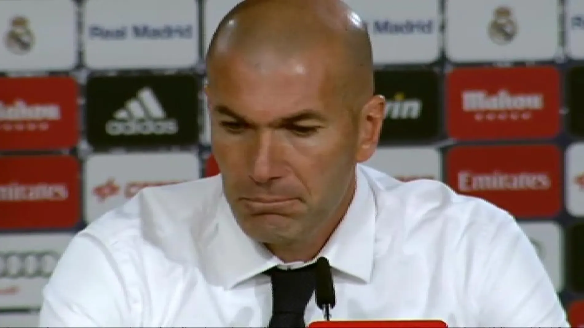 El técnico del Real Madrid durante la rueda de prensa posterior al partido