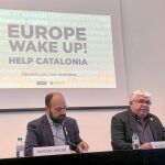 El vicepresidente de Òmnium, Marcel Mauri, y el de ANC, Agustí Alcoberro, ayer.