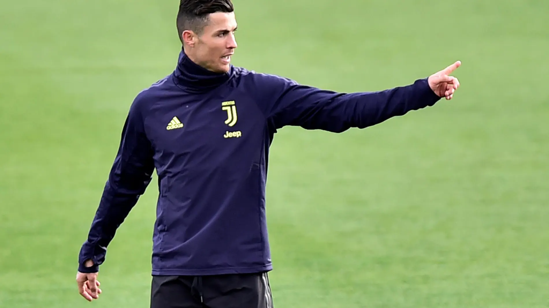 Ronaldo, en el último entrenamiento de la Juventus