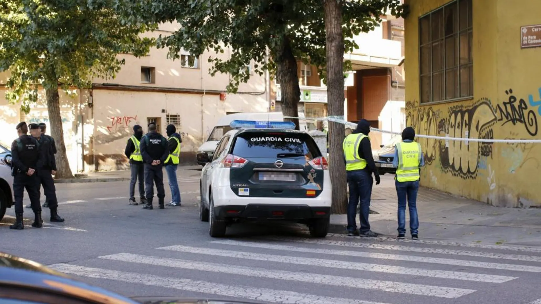 Operación de la Guardia Civil hoy en Lleida donde detuvo a un hombre de nacionalidad pakistaní por su presunta relación con el terrorismo yihadista