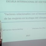 La doctora Carmen García Moñino, tras la lectura de sus tesis doctoral en la Universidad de Murcia