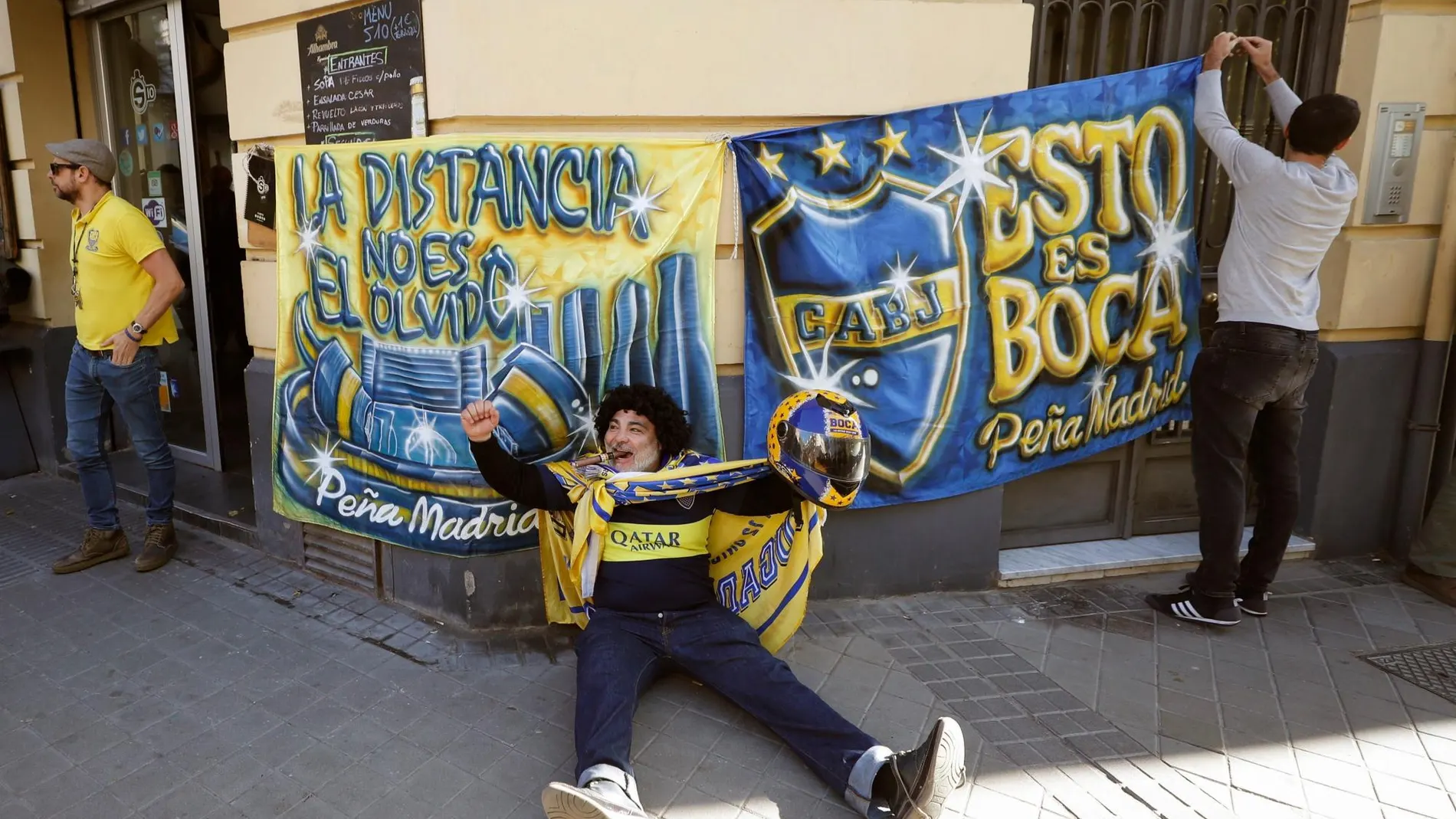 La peña de Boca Juniors en Madrid se prepara para la final de la Copa Libertadores/Efe