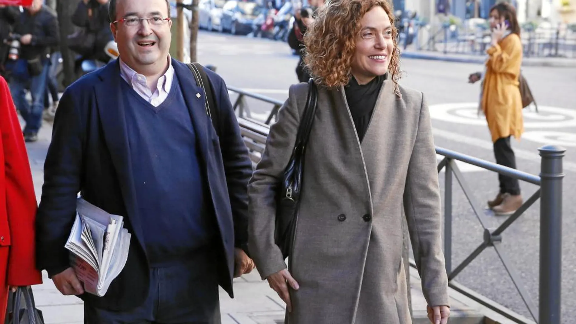 Iceta y Batet, a las puertas de la sede del PSOE, antes de la última reunión de su comité federal