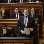 Mariano Rajoy en la sesión de control en el pleno del Congreso de los Diputados