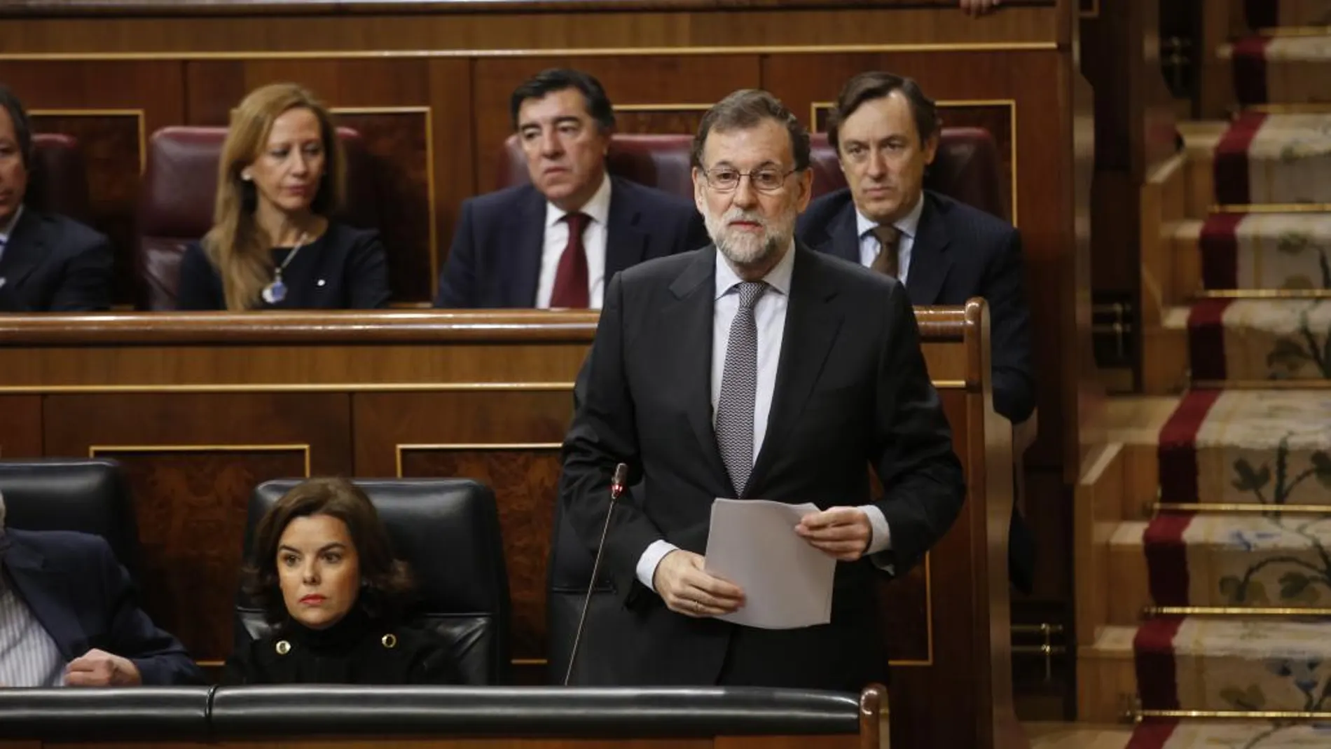 Mariano Rajoy en la sesión de control en el pleno del Congreso de los Diputados