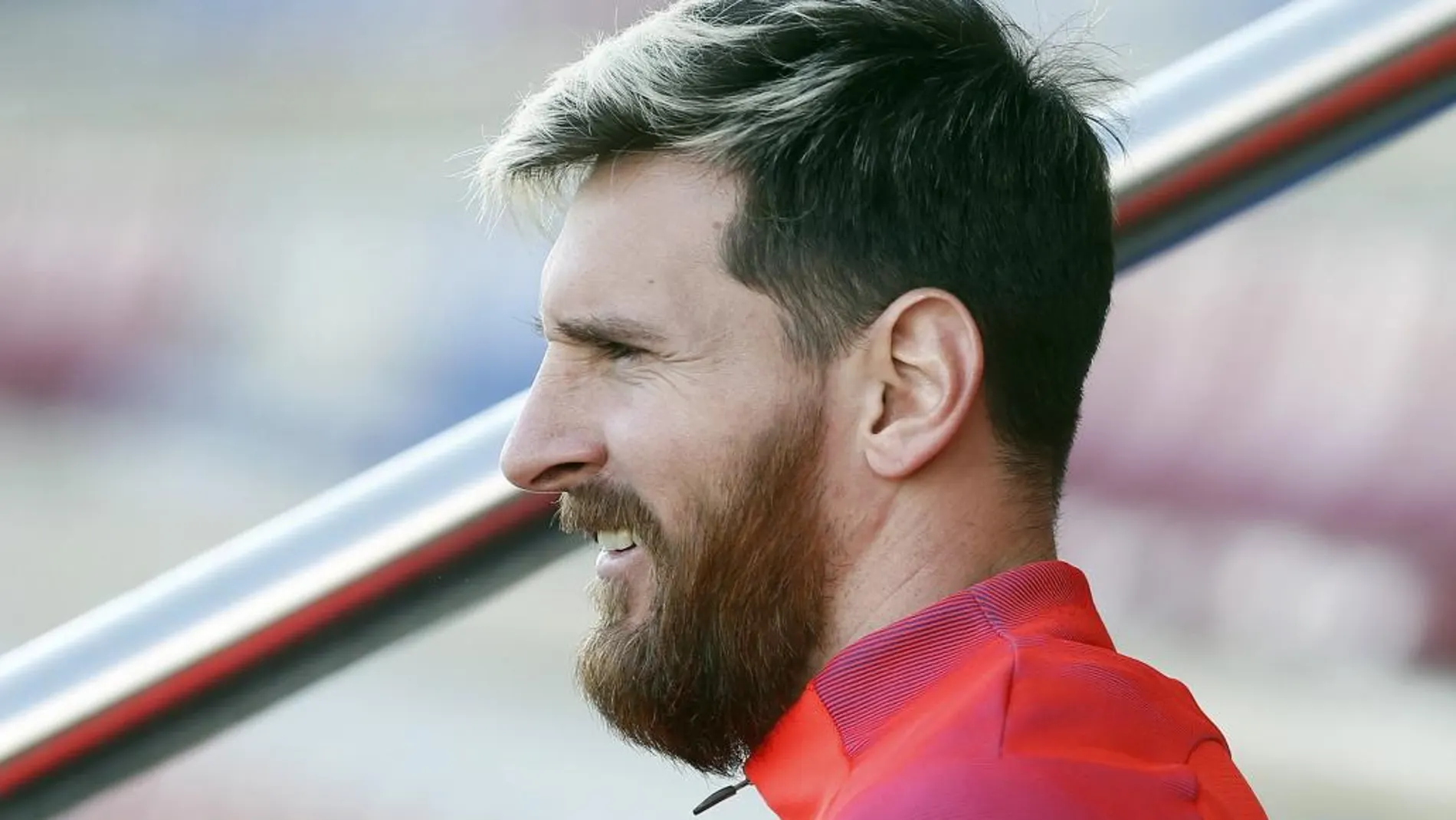 Lionel Messi, durante el entrenamiento de ayer, aunque finalmente fue descartado para el encuentro contra el Málaga por un proceso vírico