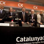 Los directivos de la nueva entidad bancaria de ahorro "CatalunyaCaixa"
