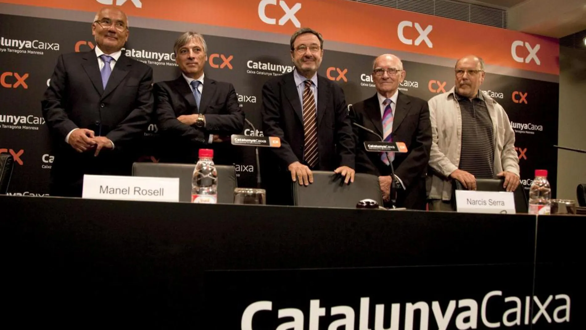 Los directivos de la nueva entidad bancaria de ahorro "CatalunyaCaixa"