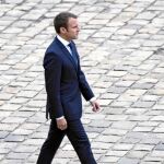 El presidente francés, Emmanuel Macron, ayer en Los Inválidos