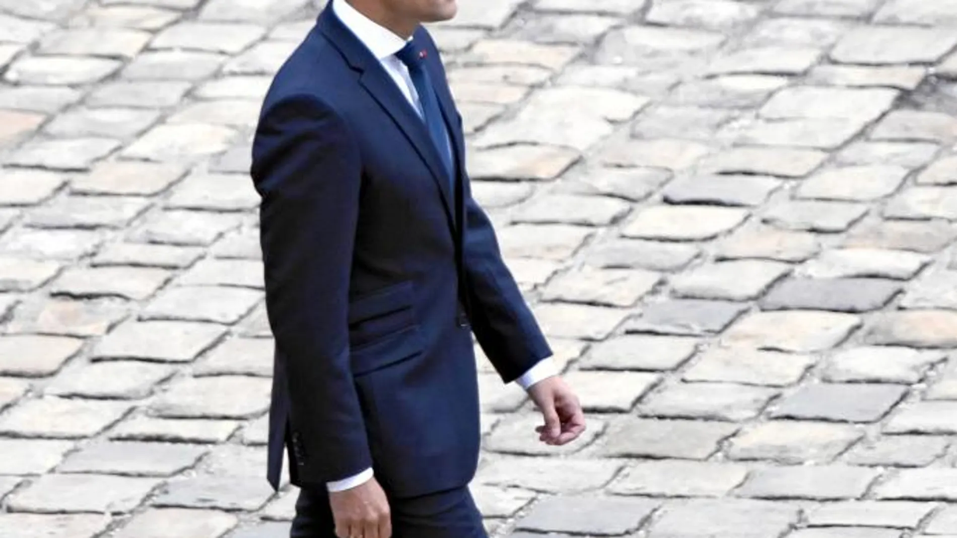 El presidente francés, Emmanuel Macron, ayer en Los Inválidos