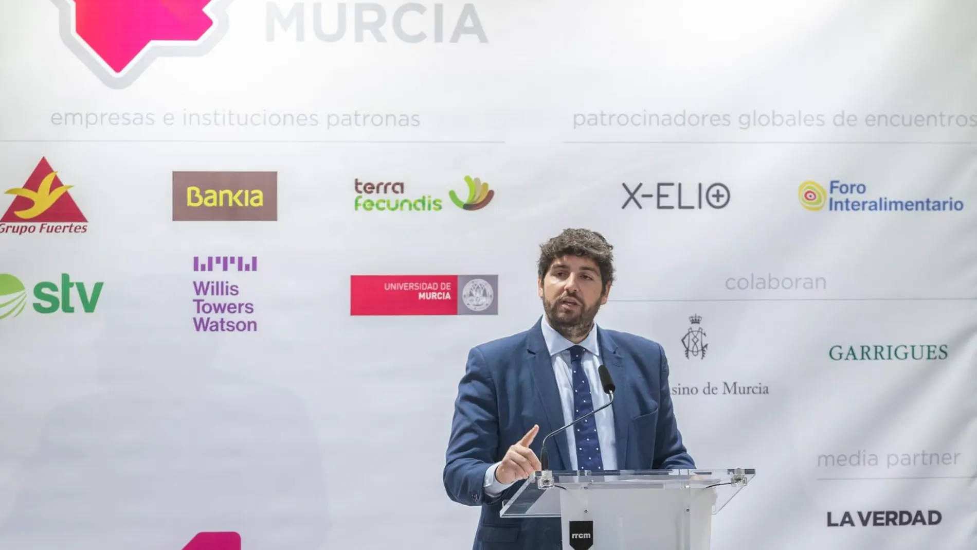 El presidente López Miras, ayer en el Foro Nueva Murcia