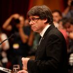 Comparecencia de Carles Puigdemont, el 10 de octubre de 2017, día que anunciaba la declaración unilateral de independencia en el Parlament de Cataluña / ©MIQUEL GONZALEZ
