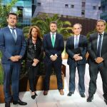 De izquierda a derecha: Tomás Santa Cecilia, Mónica Colás, Ramón Ledesma, Ángel Aguilar y José María Quesada