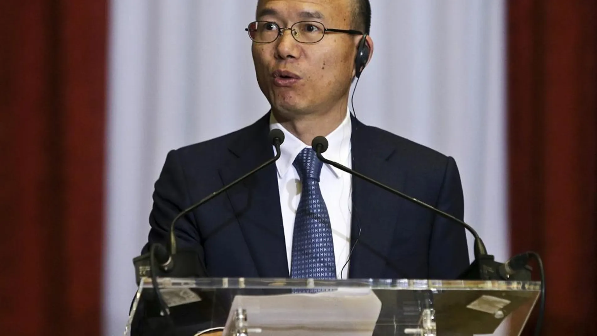 El presidente del gigante chino Fosun International, Guo Guangchang, durante una rueda de prensa en Lisboa