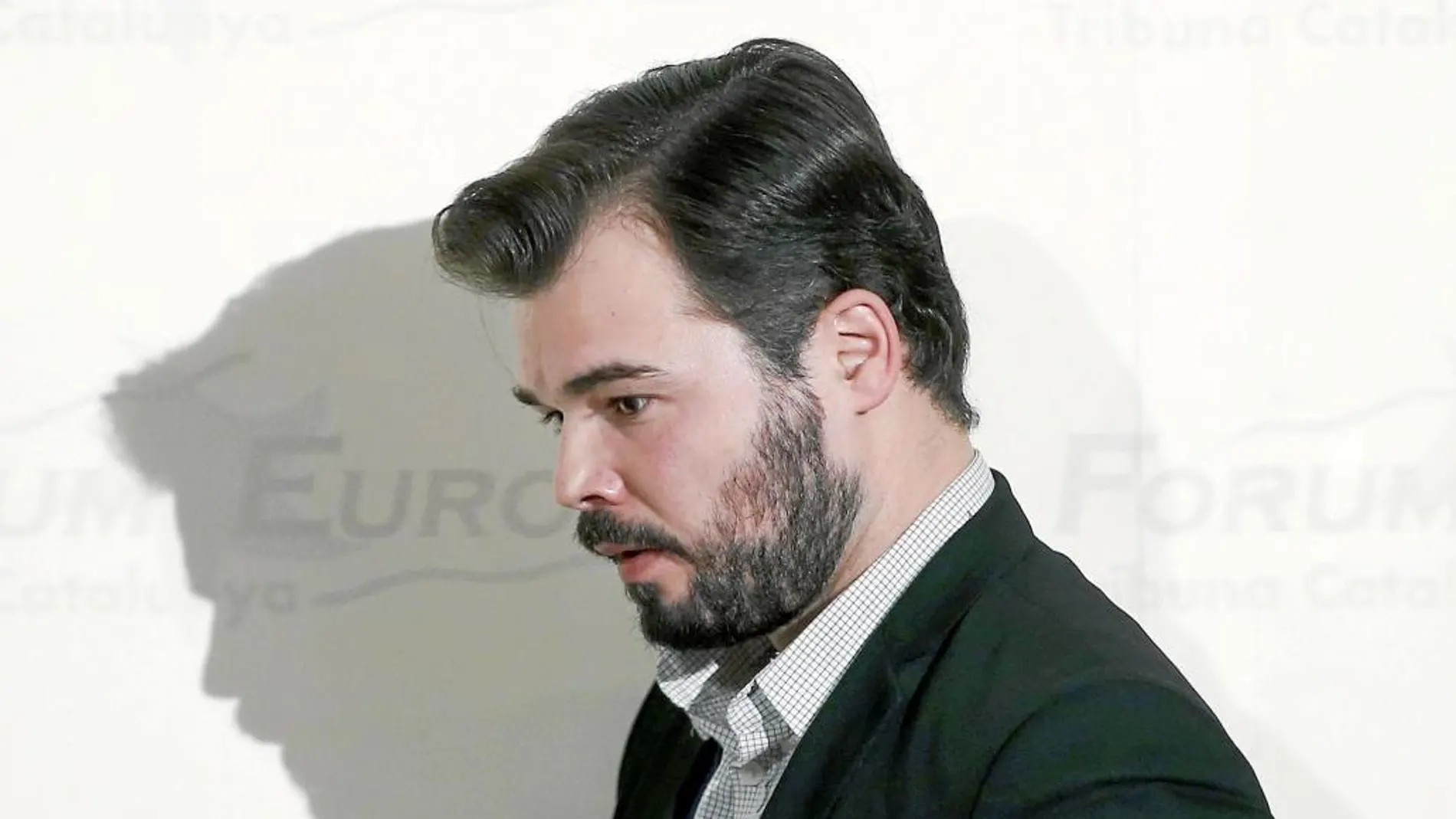 El candidato de ERC al Congreso, Gabriel Rufián, ayer