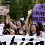 Manifestación feminista en protesta por la sentencia sobre los cinco miembros de La Manada. Foto: Efe/Ballesteros