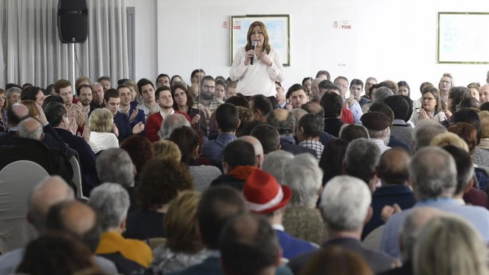 Susana Díaz durante el acto público celebrado este mediodía en Palencia.