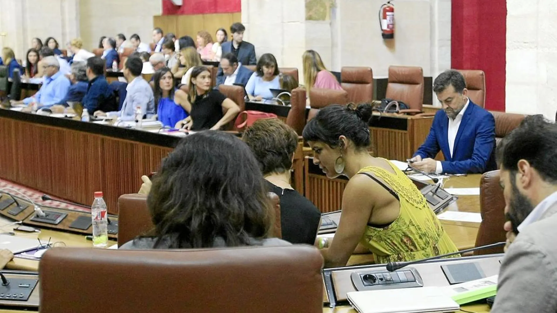 Teresa Rodríguez, ayer, durante el Pleno