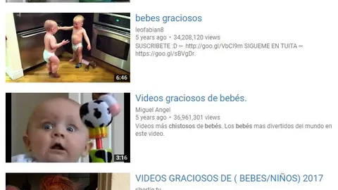 Los vídeos de bebés son muy populares en Youtube