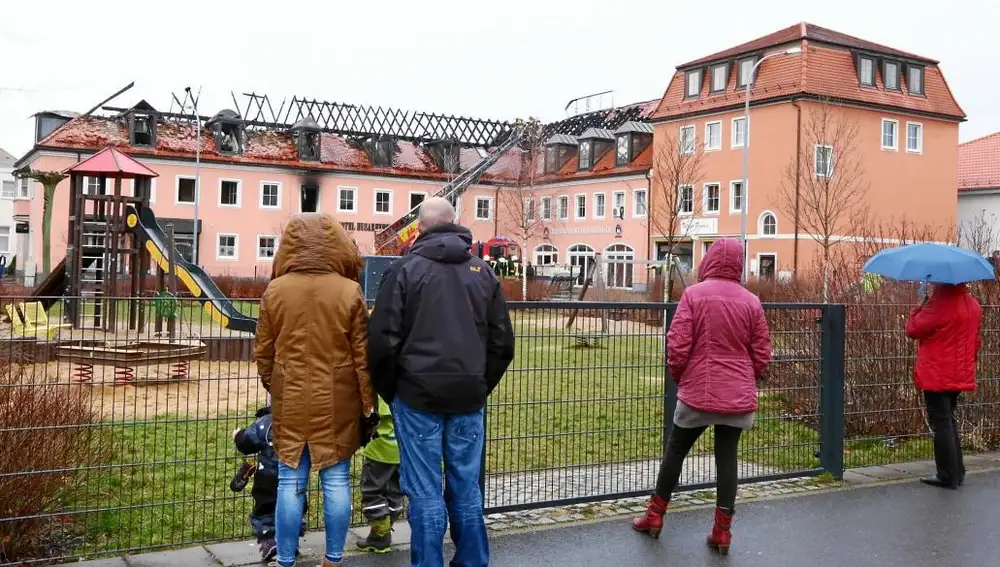 La fachada del hotel de Bautzen, que iba a acoger a 300 asilados en marzo
