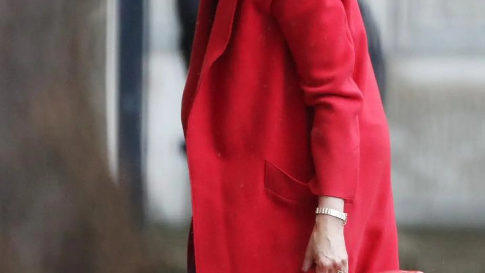 Theresa May a su regreso ayer a su residencia de Downing Street
