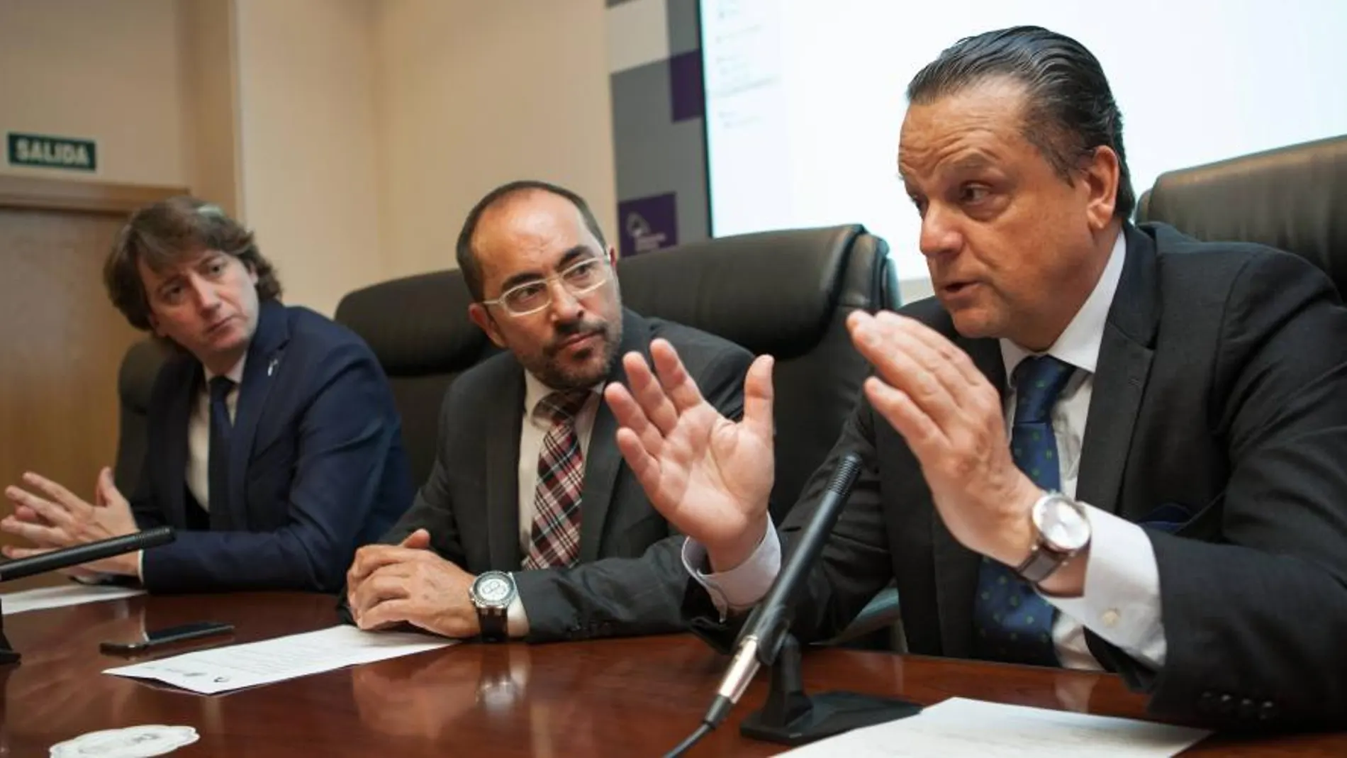 El presidente del Consejo Colsultivo, Mario Amilivia, junto a Luis Rey y Carlos Martínez, en Soria