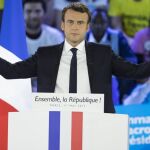 El candidato socioliberal a las presidenciales francesas, Emmanuel Macron durante un acto electoral celebrado en París.