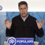 El coordinador general del PPC, Xavier Garcia Albiol, tras ser proclamado como candidato a la presidencia del partido en Cataluña