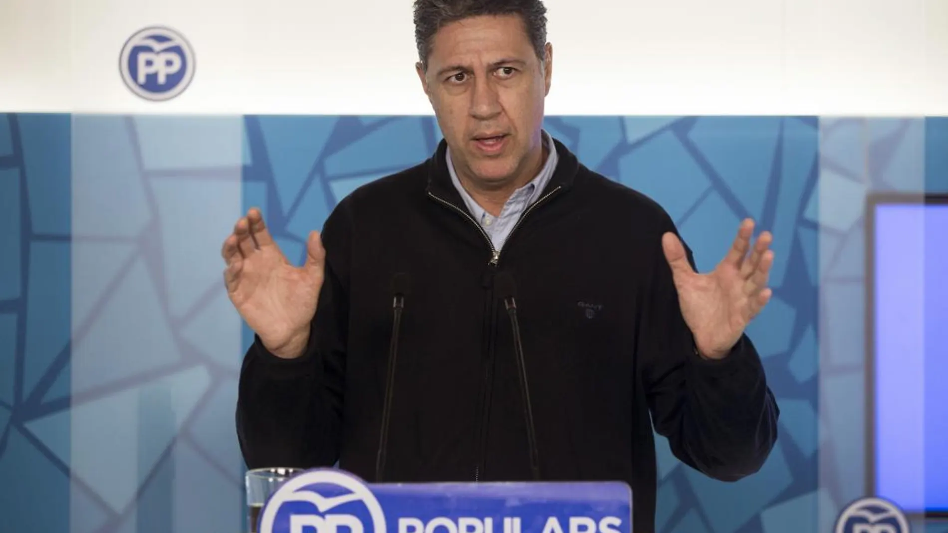 El coordinador general del PPC, Xavier Garcia Albiol, tras ser proclamado como candidato a la presidencia del partido en Cataluña
