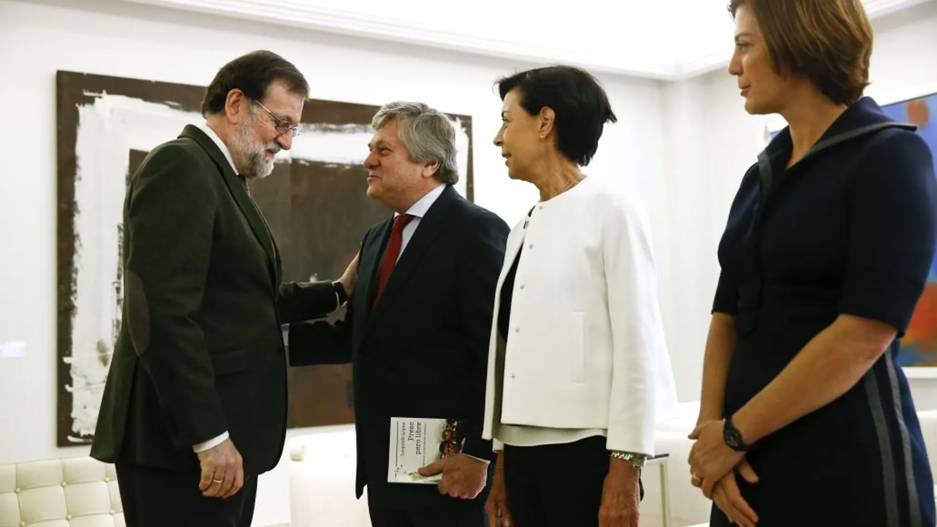 Rajoy con los padres y la hermana de Leopoldo López