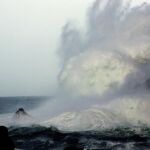 Imagen del fuerte temporal en la costa de Meirás, en Valdoviño