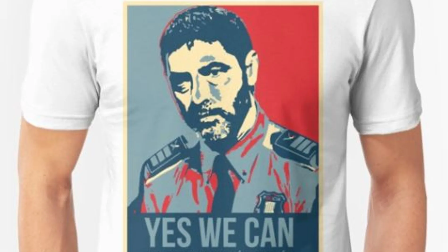 Los independentistas llegaron a a vender camisetas con el rostro del Mayor Trapero