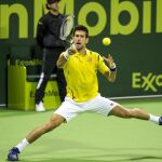 El tenista serbio Novak Djokovic durante el partido ante el argentino Leonardo Mayer