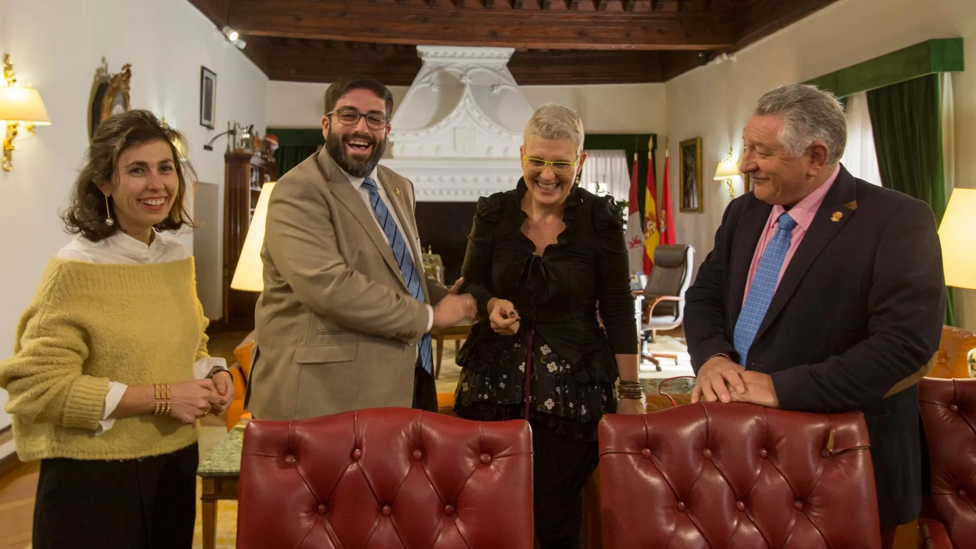 Isabel López Resina, Jesús Manuel Sánchez Cabrera, Beatriz Escudero y Ángel Jiménez, durante la presentación del Congreso